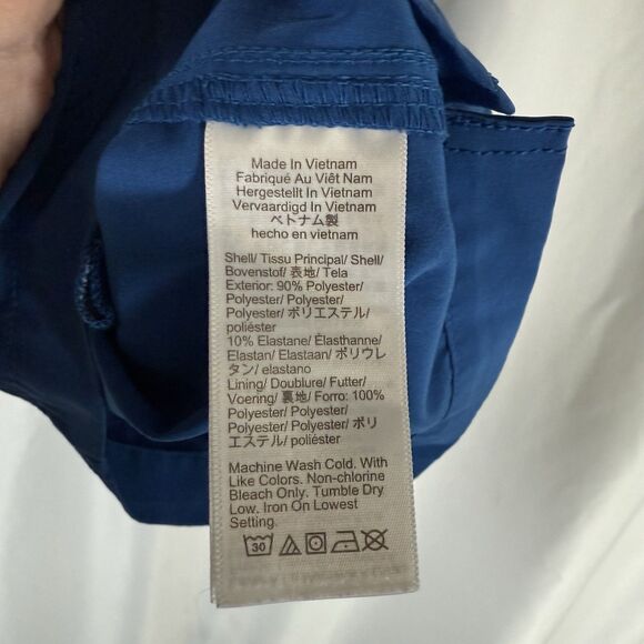 J. Crew Swim Trunks Mens XL Blue Drawstring Snap Zip Fle Swimwear Lining Cut Out - Picture 7 of 9